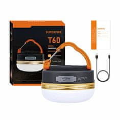 1 to 3 Superfire Svetilka Za Kampiranje T60 2.5W 1000Mah Za Kampiranje Prenosna Napaj.