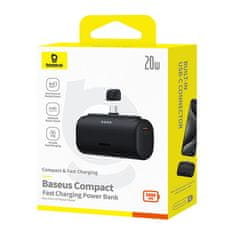 BASEUS Baseus kompaktna prenosna baterija 5000 mAh, 20 W, USB-C (črna)