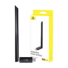 BASEUS WiFi adapter z anteno Baseus FastJoy 650Mbps (črna)