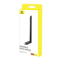 BASEUS WiFi adapter z anteno Baseus FastJoy 650Mbps (črna)