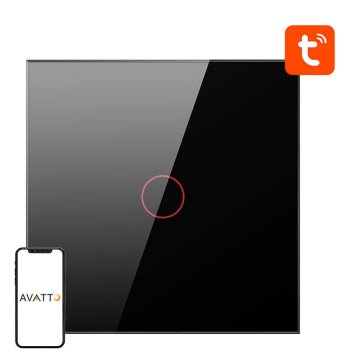 Avatto Dotikni stikalo za luč ZigBee Avatto ZTS02-EU-B1 enojno TUYA (črno)