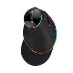Delux Žična navpična miška Delux M618Plus 4000DPI RGB