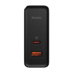 BASEUS Baseus GaN5 Pro omrežni polnilnik, USB-C + USB, 100 W + kabel (črn)