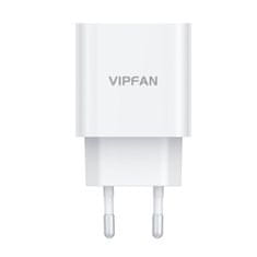 Vipfan Mrežni polnilnik VFAN E04, USB-C, 20 W, QC 3.0 + kabel Lightning (bel)