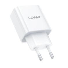 Vipfan Mrežni polnilnik VFAN E04, USB-C, 20 W, QC 3.0 + kabel Lightning (bel)