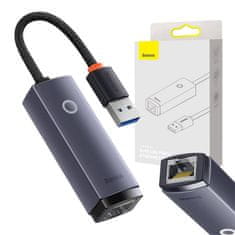 BASEUS Mrežni adapter Baseus Lite Series USB na RJ45, 1000 Mbps (siv)