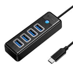 Orico Adapter Hub Orico PW4U USB-C na 4x USB 3.0 (črn)