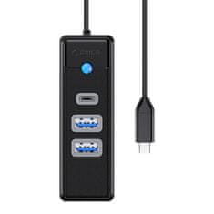Orico Orico Hub USB-C je 2x USB 3.0 + USB-C, 5 Gbps, 0,15 m (črn)