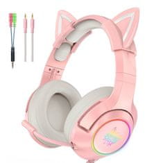 Onikuma ONIKUMA K9 roza RGB igralne slušalke