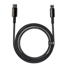 BASEUS USB-C kabel za Lightning Baseus Tungsten Gold, 20 W, 5 A, PD, 2 m (črn)