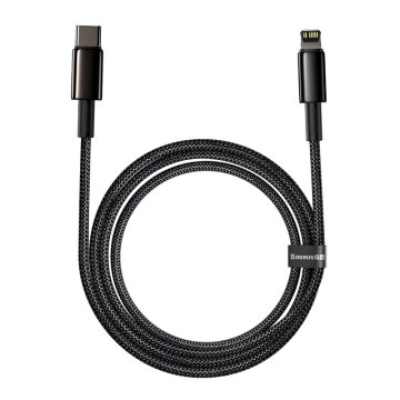 BASEUS USB-C kabel za Lightning Baseus Tungsten Gold, 20 W, 5 A, PD, 2 m (črn)