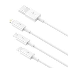 BASEUS Hitri polnilni kabel Baseus Superior Data USB na M+L+C 3,5 A 0,5 m (bel)