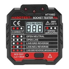 Habotest Tester vtičnic z digitalnim zaslonom Habotest HT106D