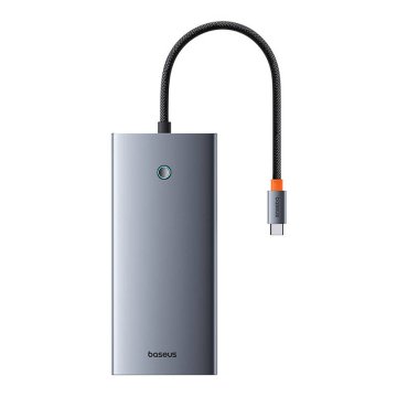 BASEUS Hub 13v1 Baseus PortalJoy USB-C na HDMI+DP+VGA+C+USB+PD+RJ45+SD/TF+3,5 mm (siv)