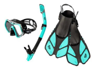 ACRAsport Komplet dihalke 3v1, TURKIZNA, S/M, plavuti 36-41
