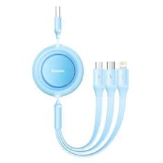 BASEUS USB kabel 3v1 Baseus Bright Mirror 2, mikro USB / Lightning / USB-C, raven, 3,5 A, 1,1 m (modra)