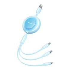 BASEUS USB kabel 3v1 Baseus Bright Mirror 2, mikro USB / Lightning / USB-C, raven, 3,5 A, 1,1 m (modra)