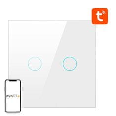 Avatto Dotikni stikalo za luč ZigBee Avatto ZTS02-EU-W2 dvojno TUYA (belo)