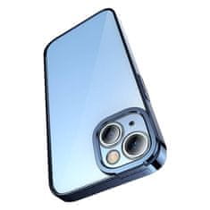 BASEUS Zaščitni komplet Baseus Glitter prozoren etui in kaljeno steklo za iPhone 14 Plus (modra)