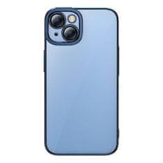 BASEUS Zaščitni komplet Baseus Glitter prozoren etui in kaljeno steklo za iPhone 14 Plus (modra)