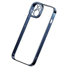BASEUS Zaščitni komplet Baseus Glitter prozoren etui in kaljeno steklo za iPhone 14 Plus (modra)