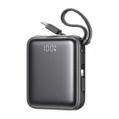 Joyroom Mini PowerBank Joyroom JR-PBF27 22,5 W z dvojnim kablom 10000 mAh (črn)