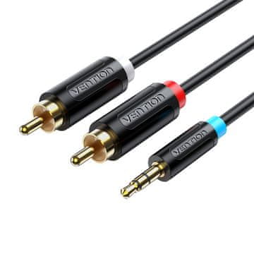 Vention Avdio kabel adapter 3,5 mm moški na 2x moški RCA Vention BCLBK 8 m črn