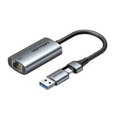 Vention Vention USB-A + USB-C adapter za Gigabit Ethernet 0,15 m
