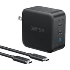 Choetech Mrežni polnilnik Choetech PD6008 2xUSB-C PD 100W GaN