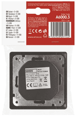 Emos vtičnica z USB 2,1A max., schuko, antracit (A6000.3)