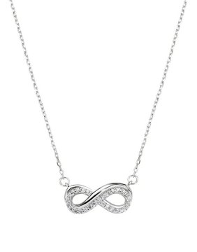 Amen Srebrna ženska ogrlica Infinity s cirkoni Love CLINLIBBZ