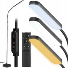 Dexxer LED gibljiva talna svetilka 198cm 6-stopenjska + daljinski upravljalnik črna