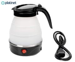 Platinet PEK187R grelnik vode, zložljiv, 0,6 l, 600 W, črn