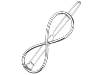 For Fun & Home Sponka za lase z motivom neskončnosti, bižuterijski kov, 6x2 cm, dve barvni varianti