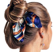 For Fun & Home Ročno izdelana elastična frotirna mašna za lase SCRUNCHIE, biserna, 6 cm x 11 cm