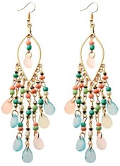 For Fun & Home Retro orientalske uhane za dame v boho stilu, barvne, kovinske, dolžina 12,8 cm