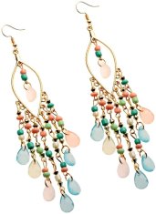 For Fun & Home Retro orientalske uhane za dame v boho stilu, barvne, kovinske, dolžina 12,8 cm