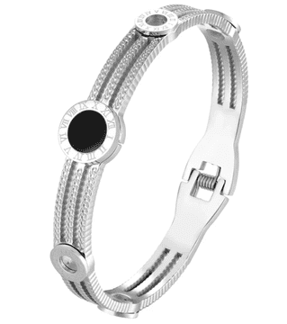 For Fun & Home Zapestnica Srebrna Trda iz Kirurške Jekla