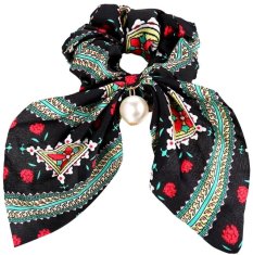 For Fun & Home Ročno izdelana elastična frotirna mašna za lase SCRUNCHIE, biserna, 6 cm x 11 cm