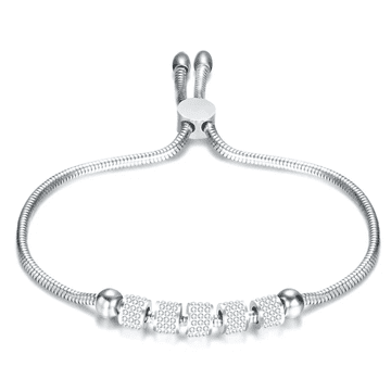 For Fun & Home Elegantna srebrna zapestnica z cirkoni, obseg 26 cm, širina 2,4 mm