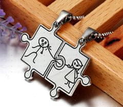 For Fun & Home Dvojica Ogrlic Puzzle iz Kirurškega Jekla 316L, Dolžina Verige 60 cm