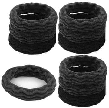 For Fun & Home Set močnih frotirastih gumic za lase, 20 kosov, širina 4,5 cm, debelina 1,2 cm, elastičen plast