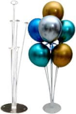 Camerazar Nosilec za balone, prozoren plast, 70 cm, s 7 koši in stabilno podlago