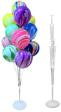 Camerazar Držalo za okrasne balone 160 cm, plast, s 19 koši in stabilno podlago
