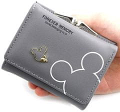 Camerazar Elegantna ženska denarnica na zadrgo, siva, ekološka usnja, 11x8,5x3,5 cm