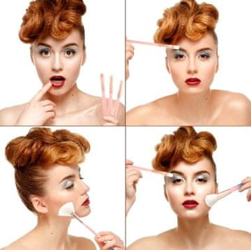 Camerazar Profesionalna set 12 čopičev za make-up s etuijem, sintetična vlakna, dolga življenjska doba