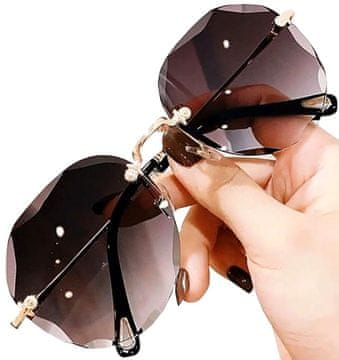Camerazar Brez okvirna ženska sončna očala pilot, kovinski okvir, UV filter 400 kat. 3, sijoče zlato rumena