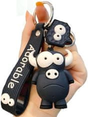 Camerazar Ključevec Bik, črn, sintetični material in zlitina neplemenitih kovin, 5,5 cm x 98 mm