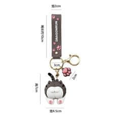 Camerazar Obesek za ključe Tigra, sivo, sintetični material in zlitina neopredeljenih kovin, 70x45 mm