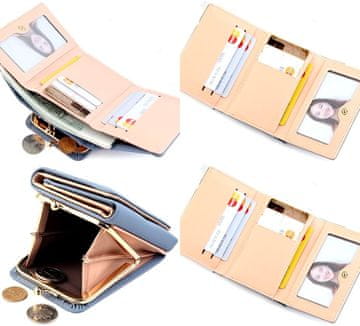 Camerazar Elegantna ženska denarnica iz ekološke kože, črna, 12x8,5x4,5 cm